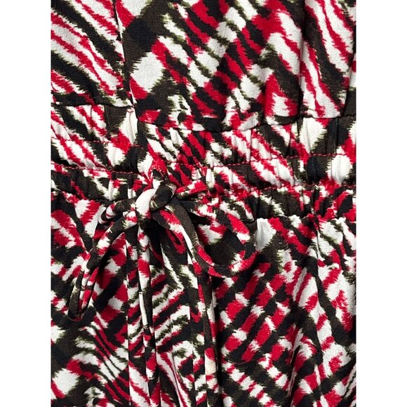 Calvin Klein Sleeveless Wide-Leg Jumpsuit Size 6 Red/Black Stretch - Picture 5 of 7